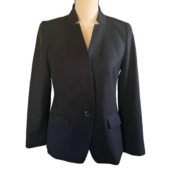 TALBOTS TAILORED ONE BUTTON BLAZER VIRGIN WOOL  SIZE 8P - Picture 1 of 7